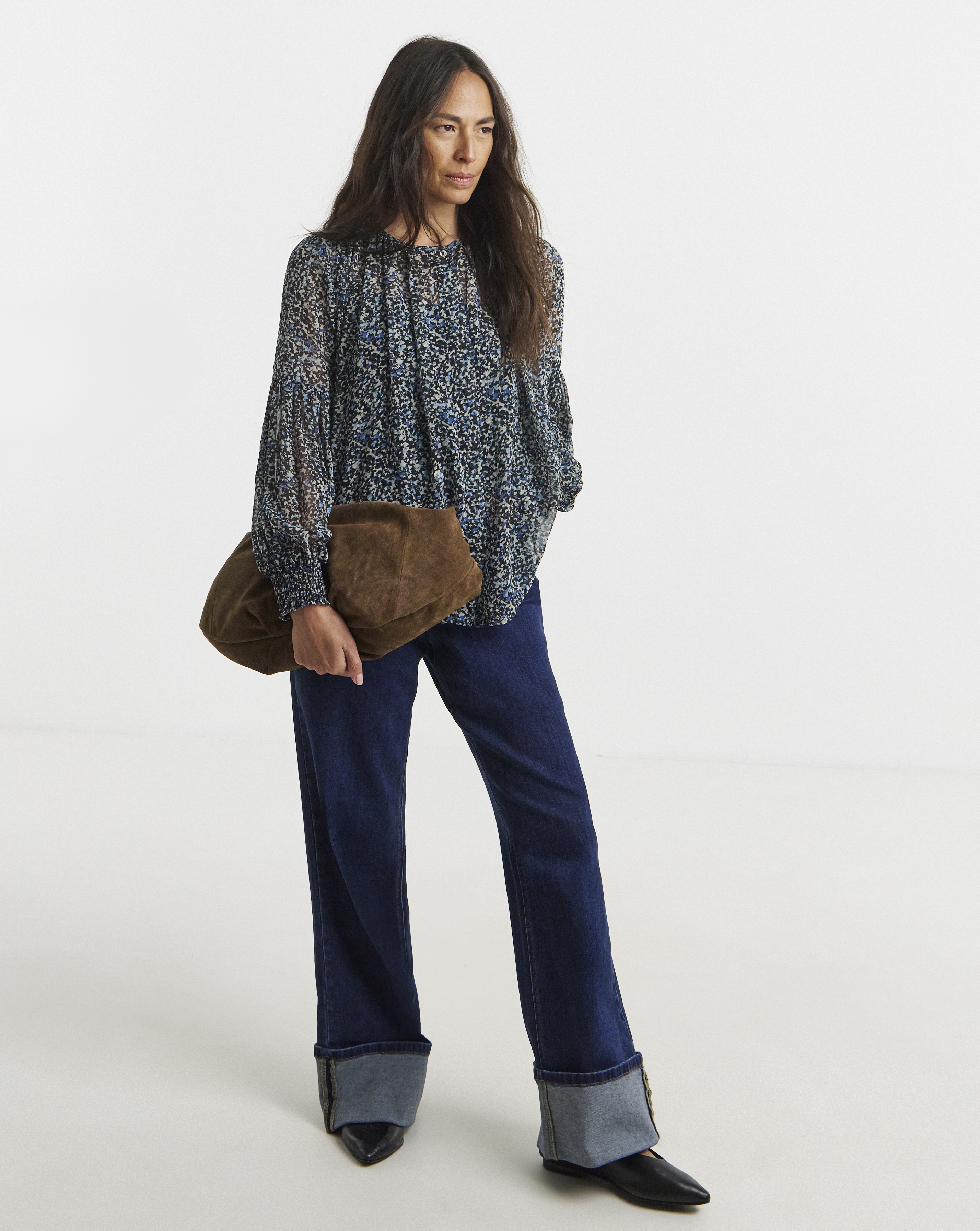 Georgette Collarless Blouse