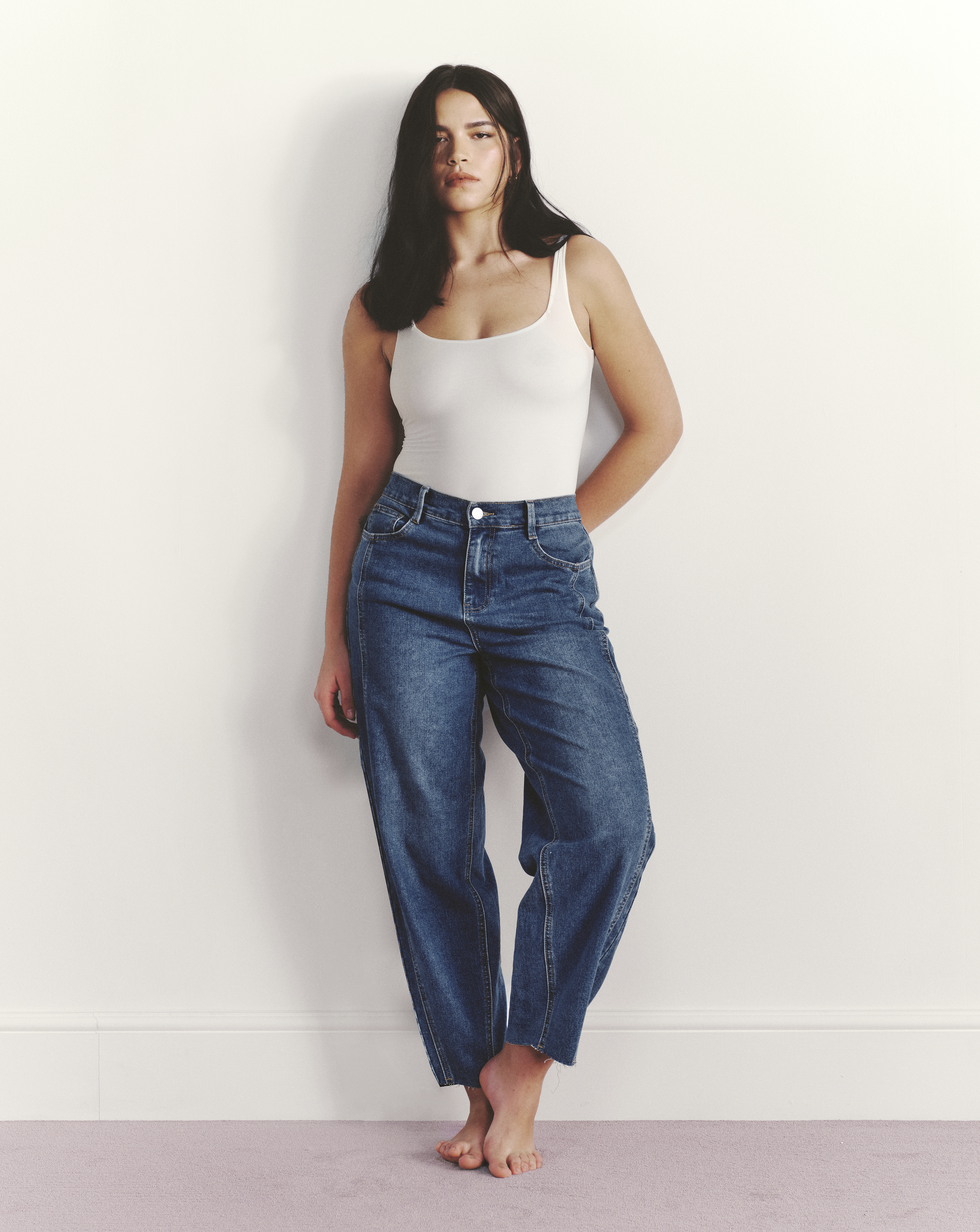 Simply Be Mid Wash Tapered Leg Jean