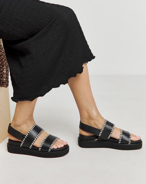 Chunky Leather Sandal Wide