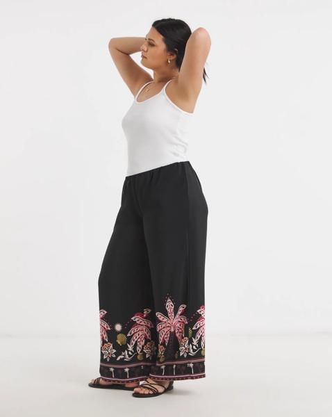 Palm Printed Palazzo Trouser