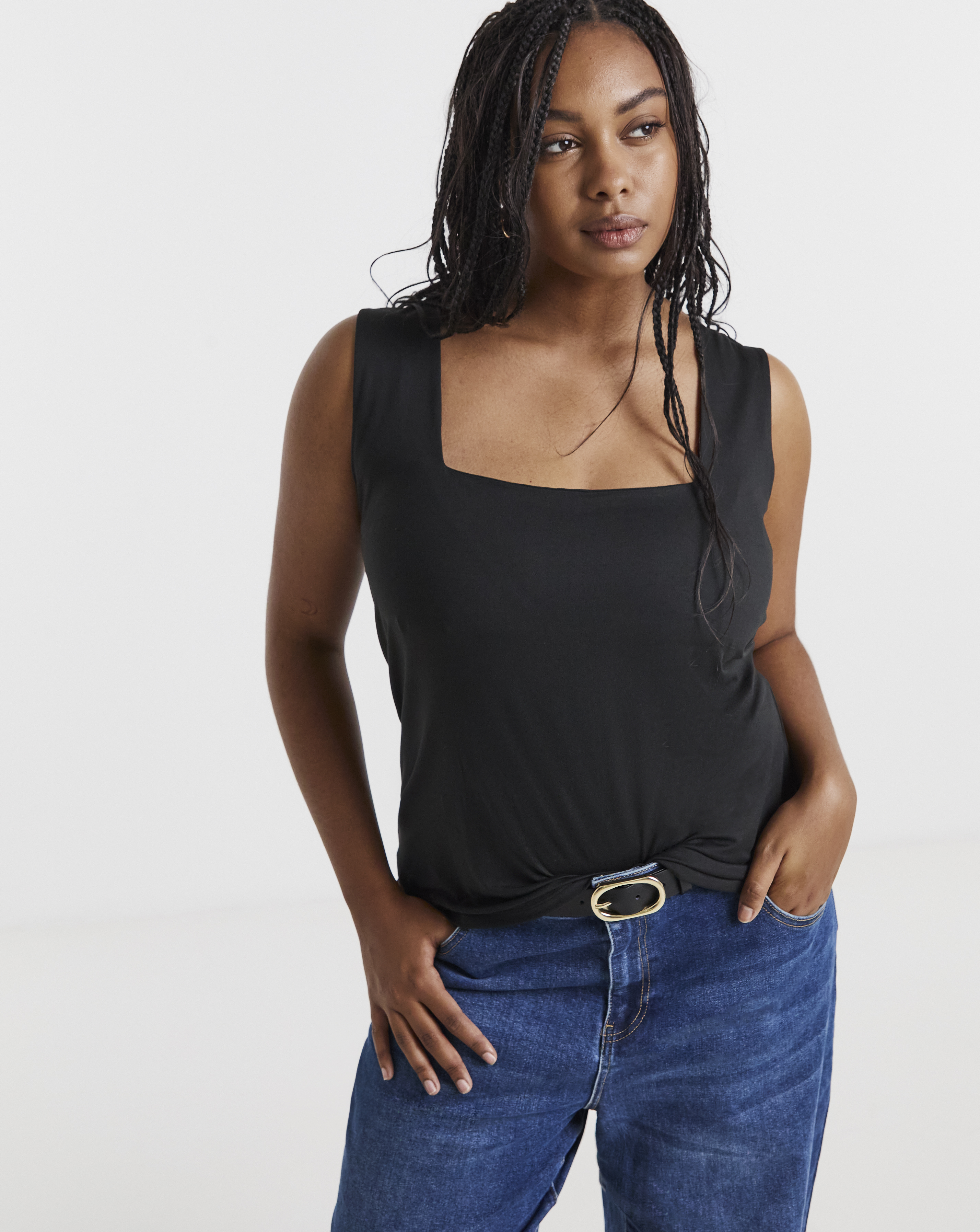 Double Layer Square Neck Vest
