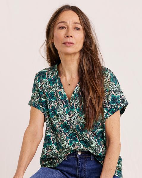 Julipa Notch Neck Cotton T-shirt