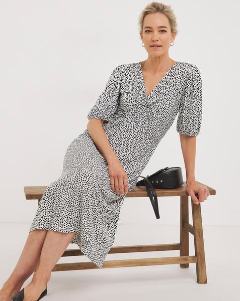 Twisted Front Midi Dress
