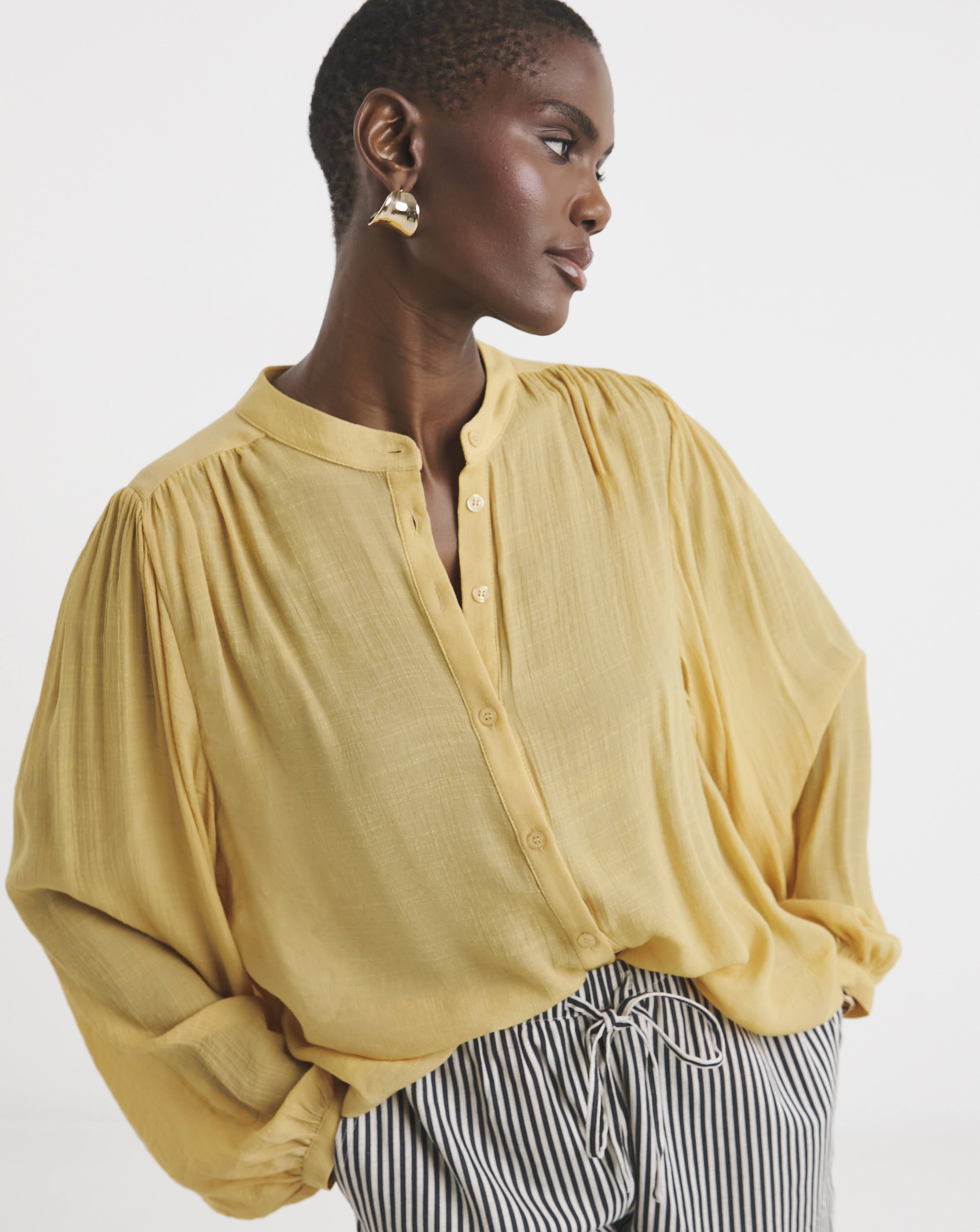 Textured Batwing Top