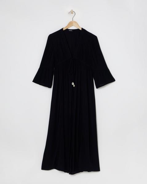 Black Embroidered Kimono