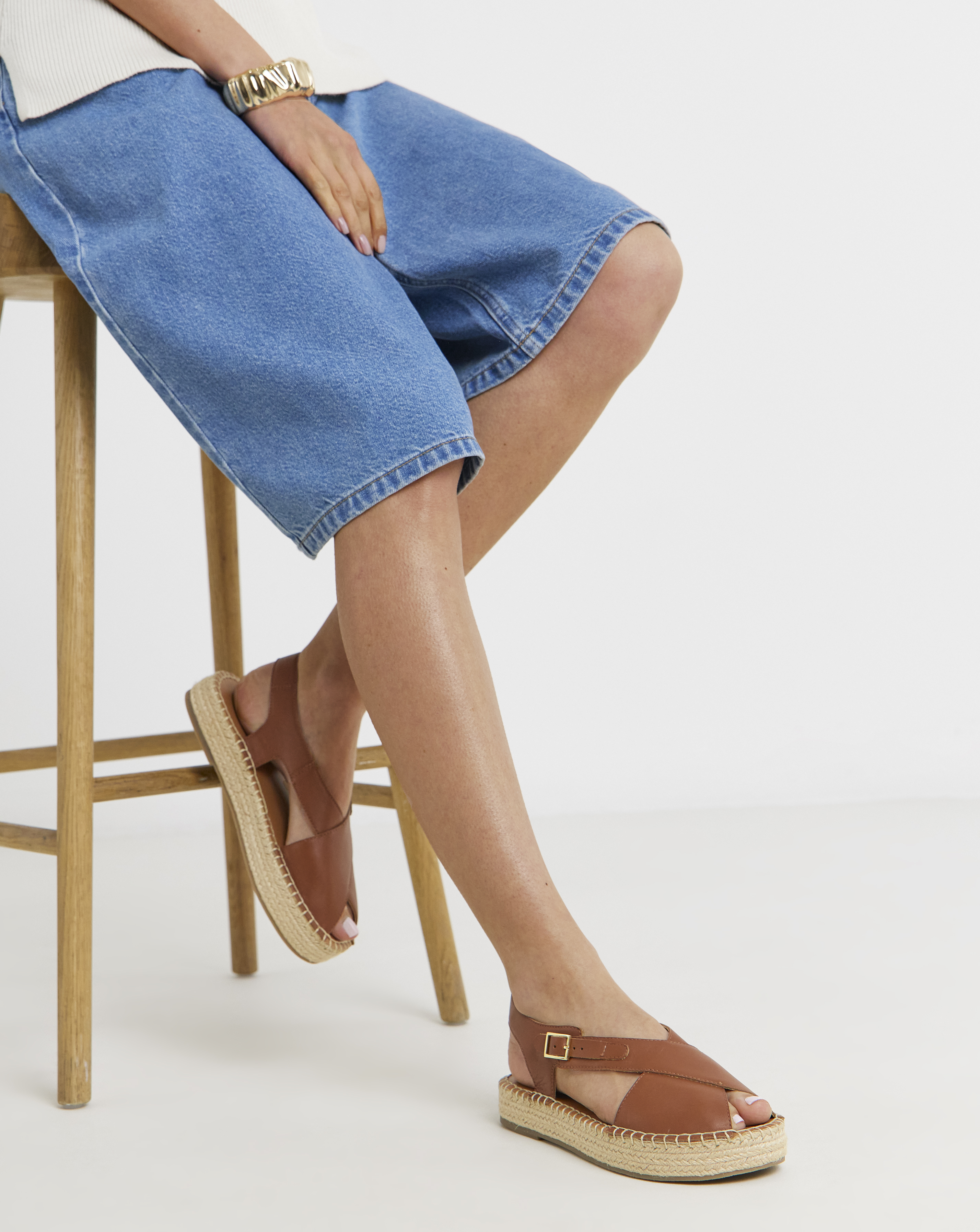 Peep Toe Espadrille Sandal Wide