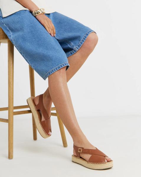 Peep Toe Espadrille Sandal Wide