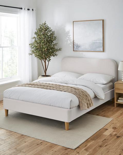 Emery Fabric Bed with 3 Layer Mattress