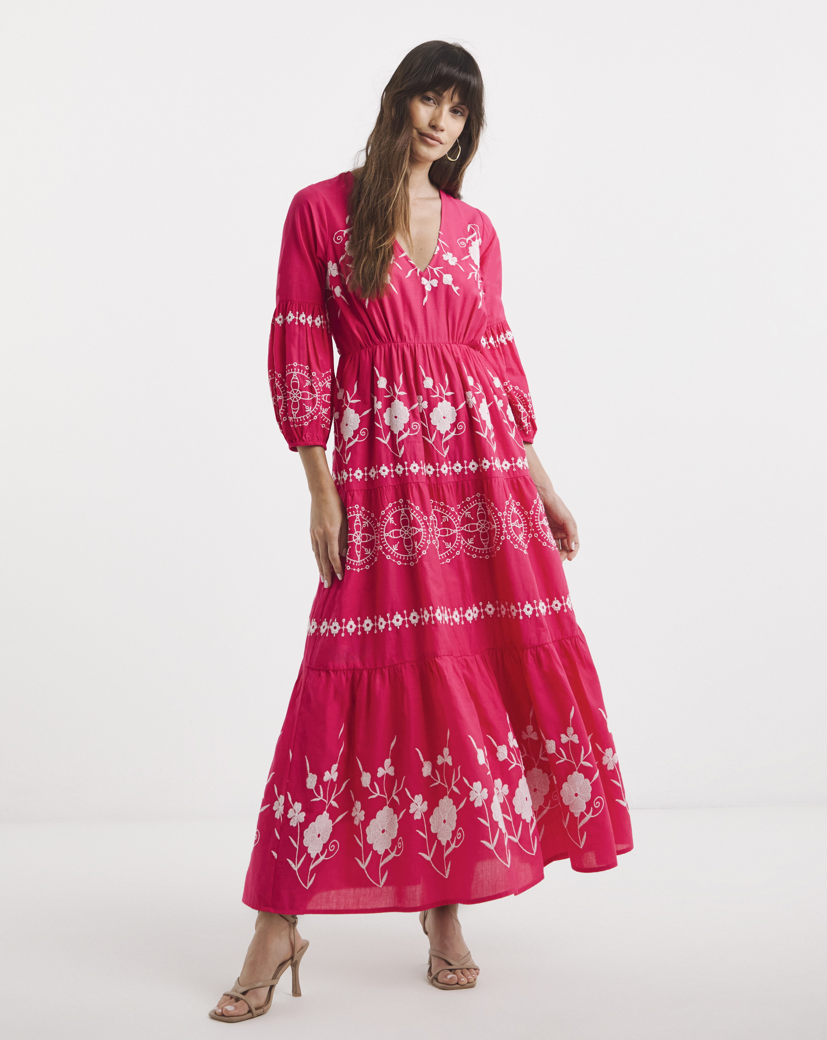 Pure Cotton Embroidered Smock Dress