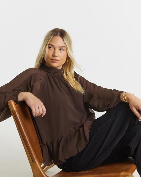 Chocolate Crinkle Georgette Blouse