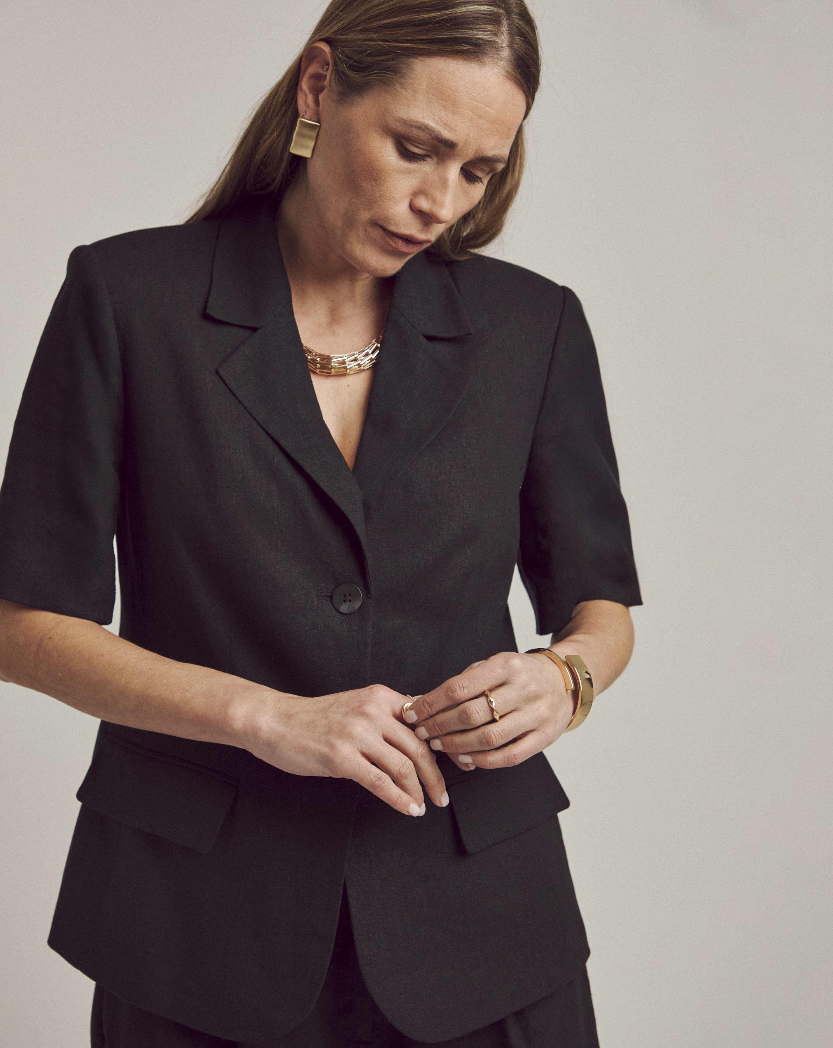 Anthology Linen Mix Half Sleeve Blazer