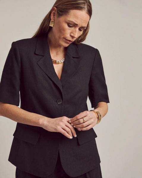 Anthology Linen Mix Half Sleeve Blazer
