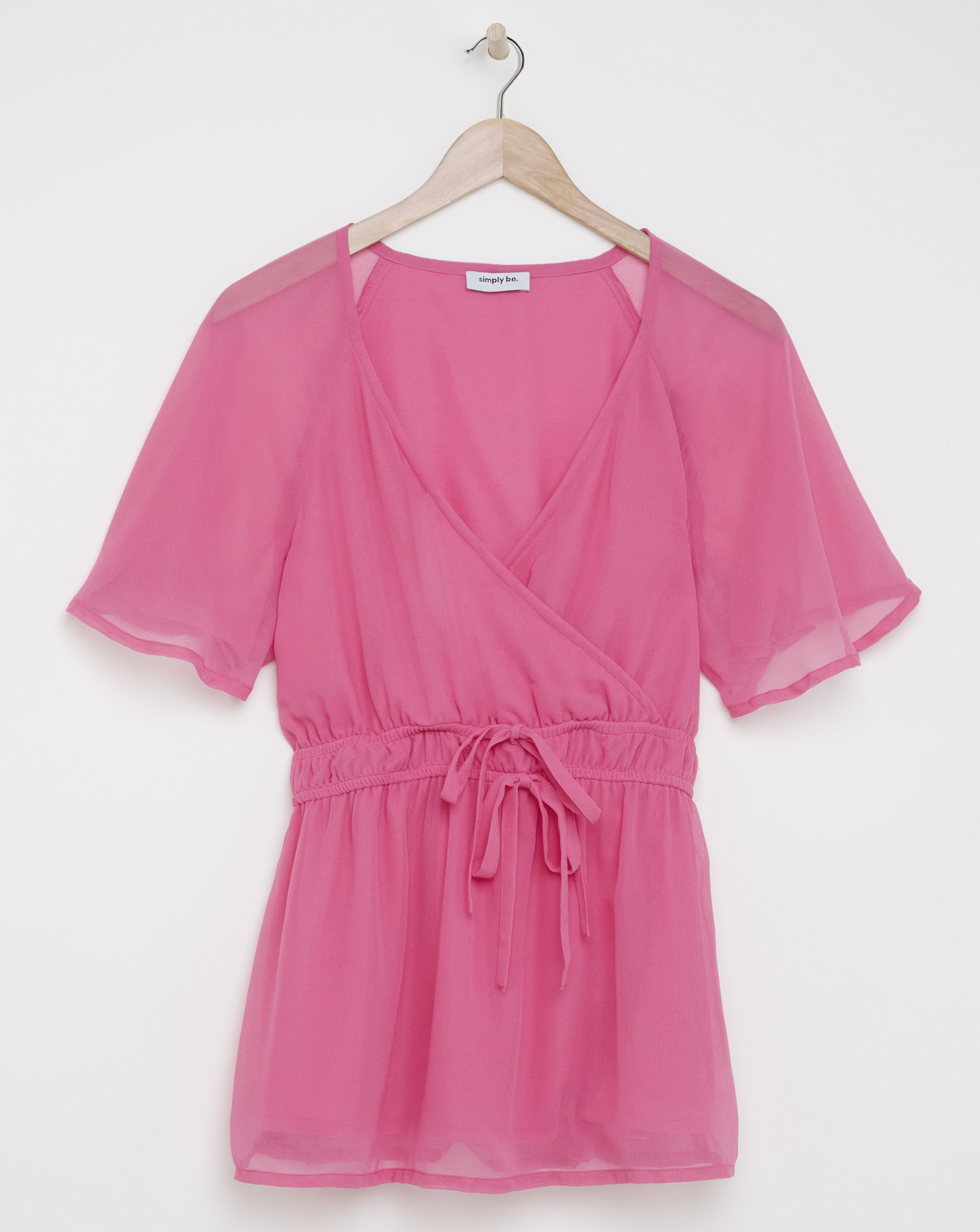 Pink Georgette Angel Sleeve Blouse