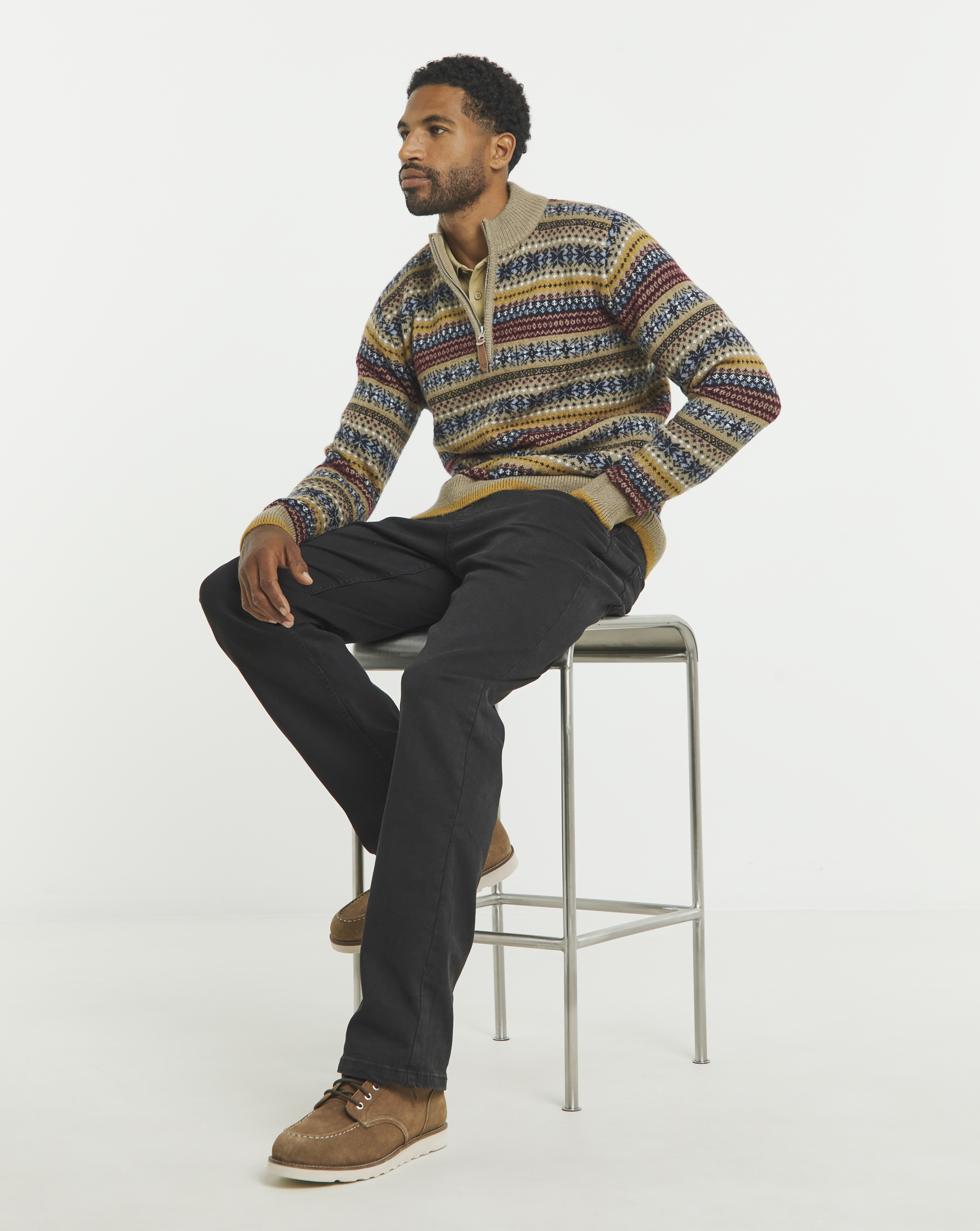 Joe Browns 1/4 Zip Fairisle Jumper