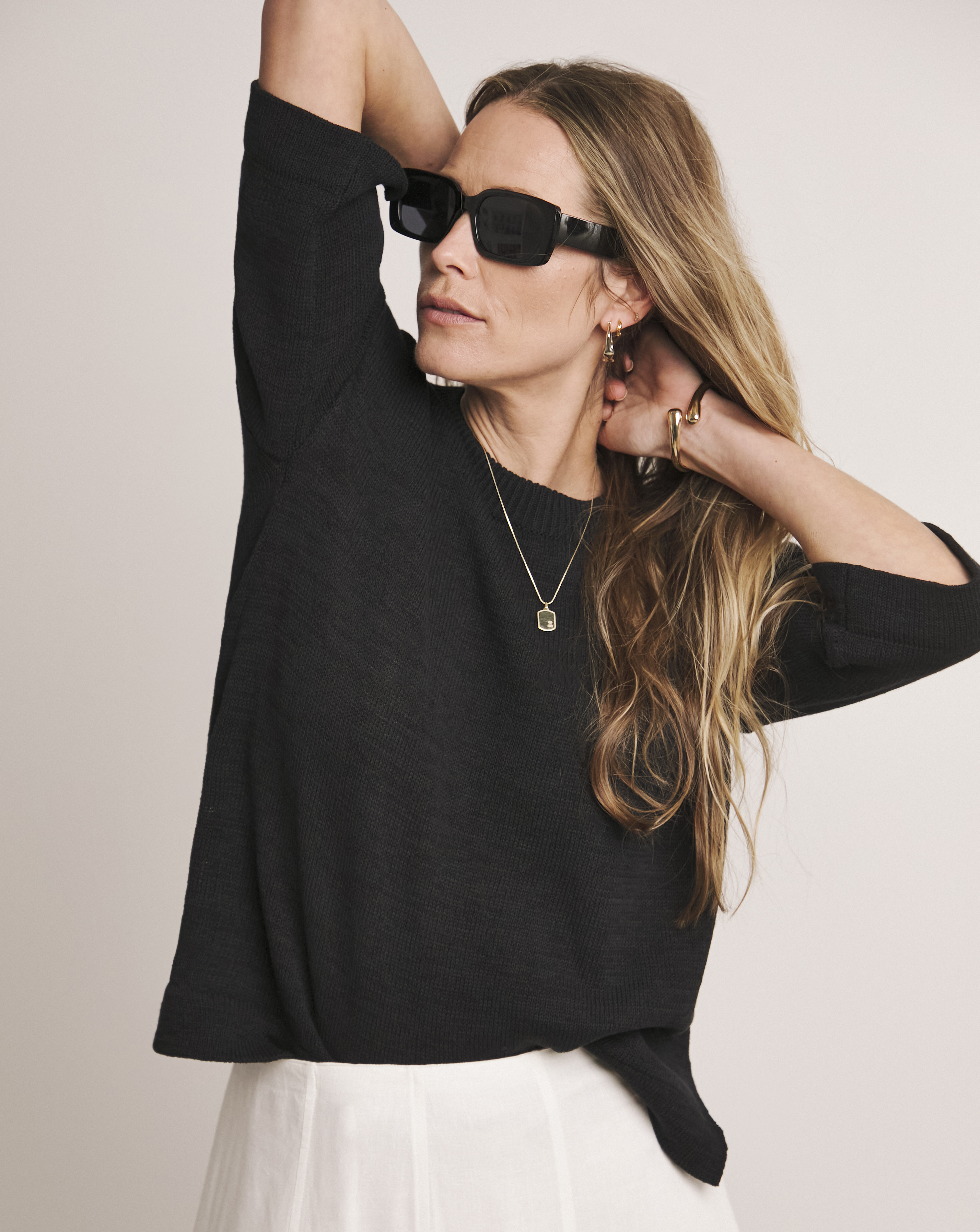 LOOSE STITCH LINEN BOXY SHORT SLEEVE