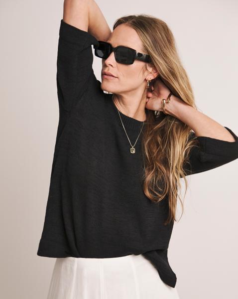 LOOSE STITCH LINEN BOXY SHORT SLEEVE