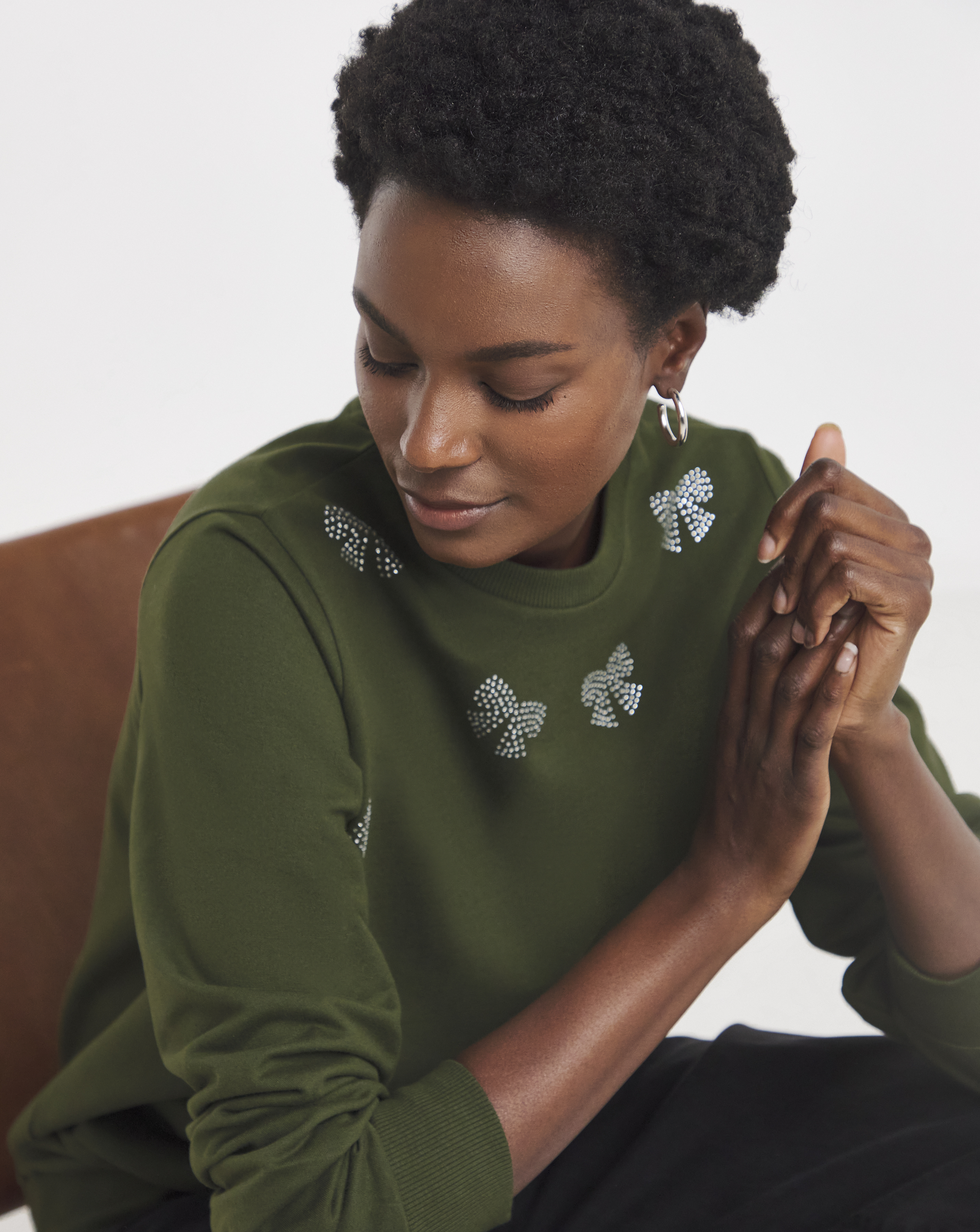 Bow Embellished Sweatshirt