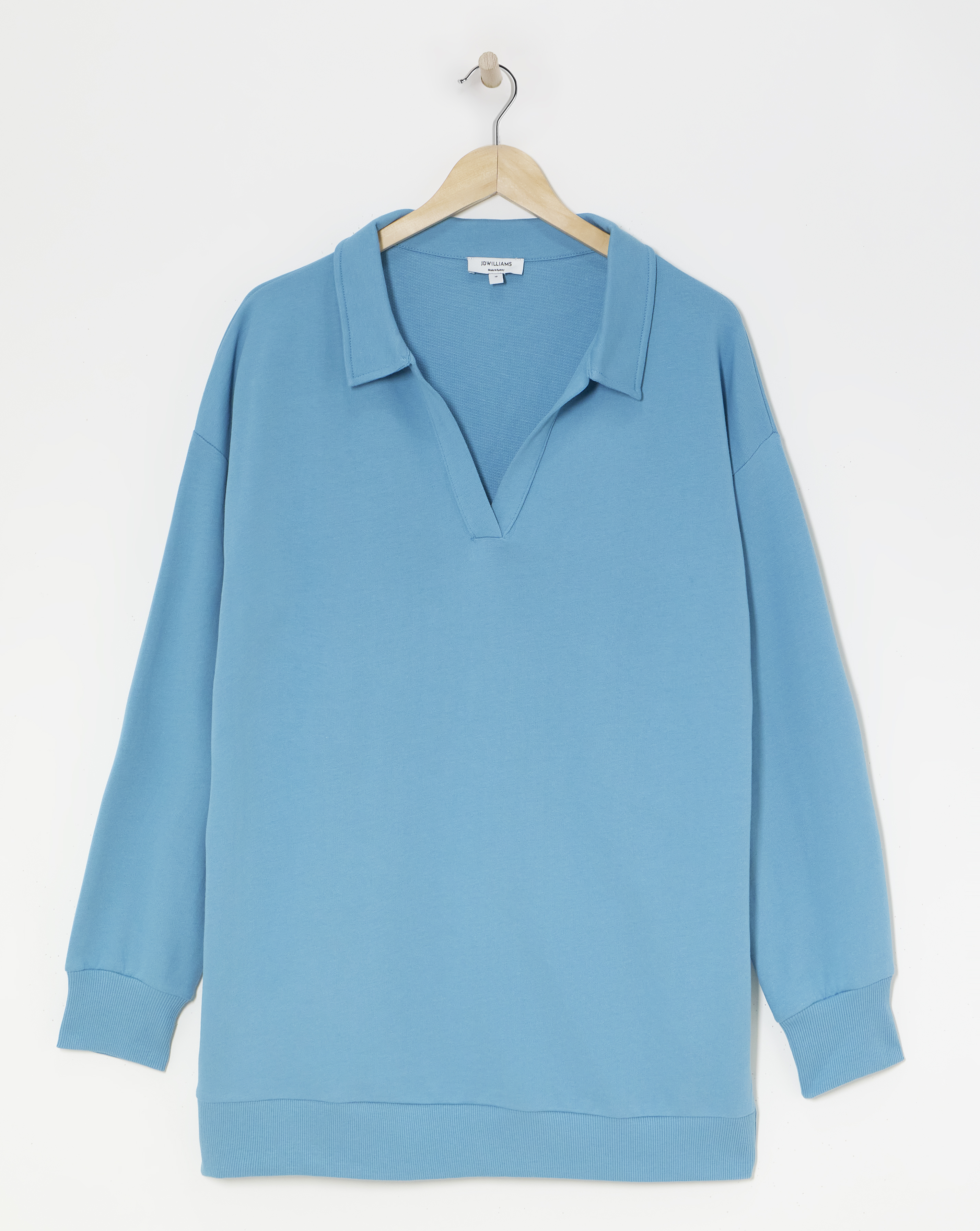 Light Blue Rugby Collar Sweatshirt