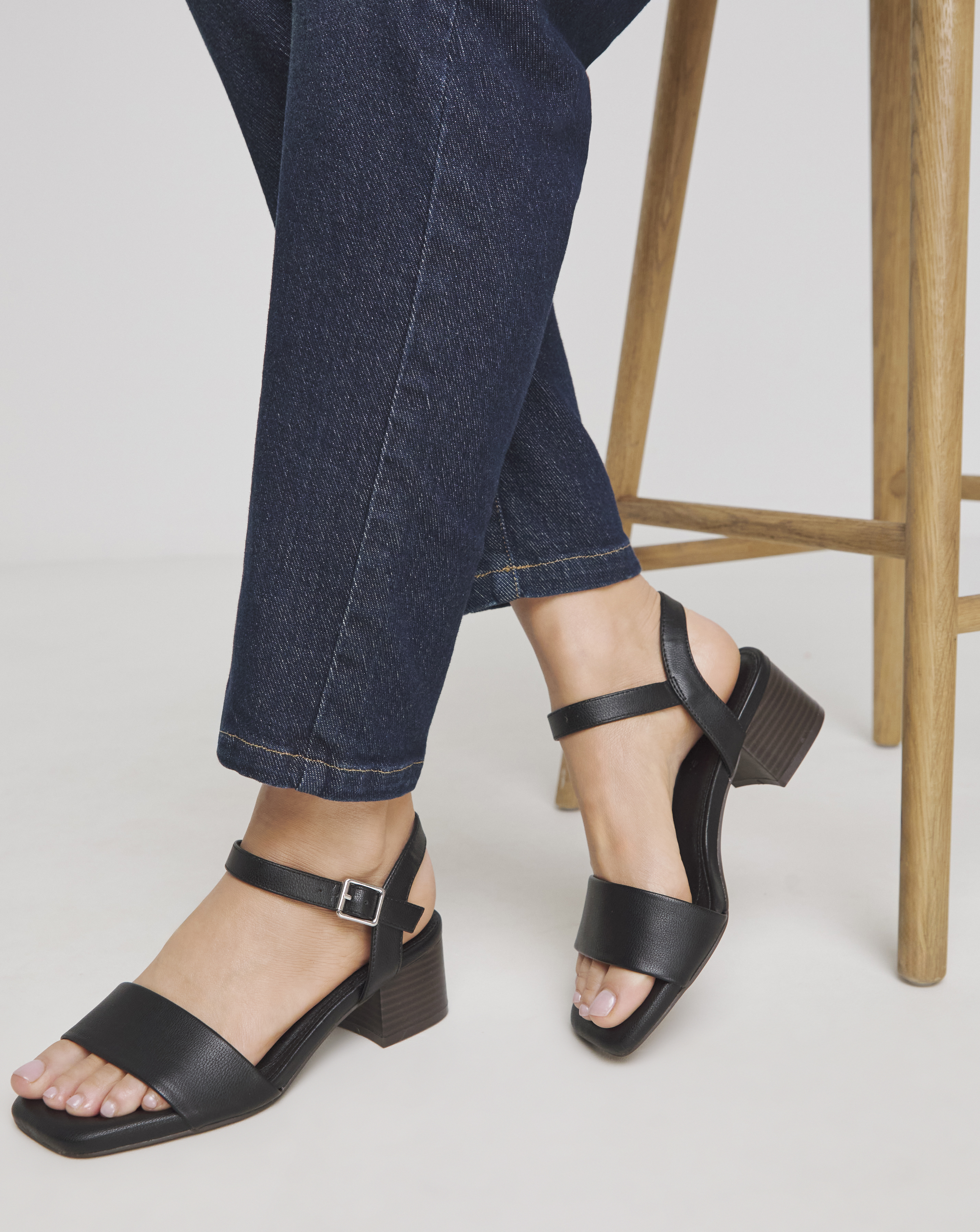 Block Heel Barely There Sandal ExWide