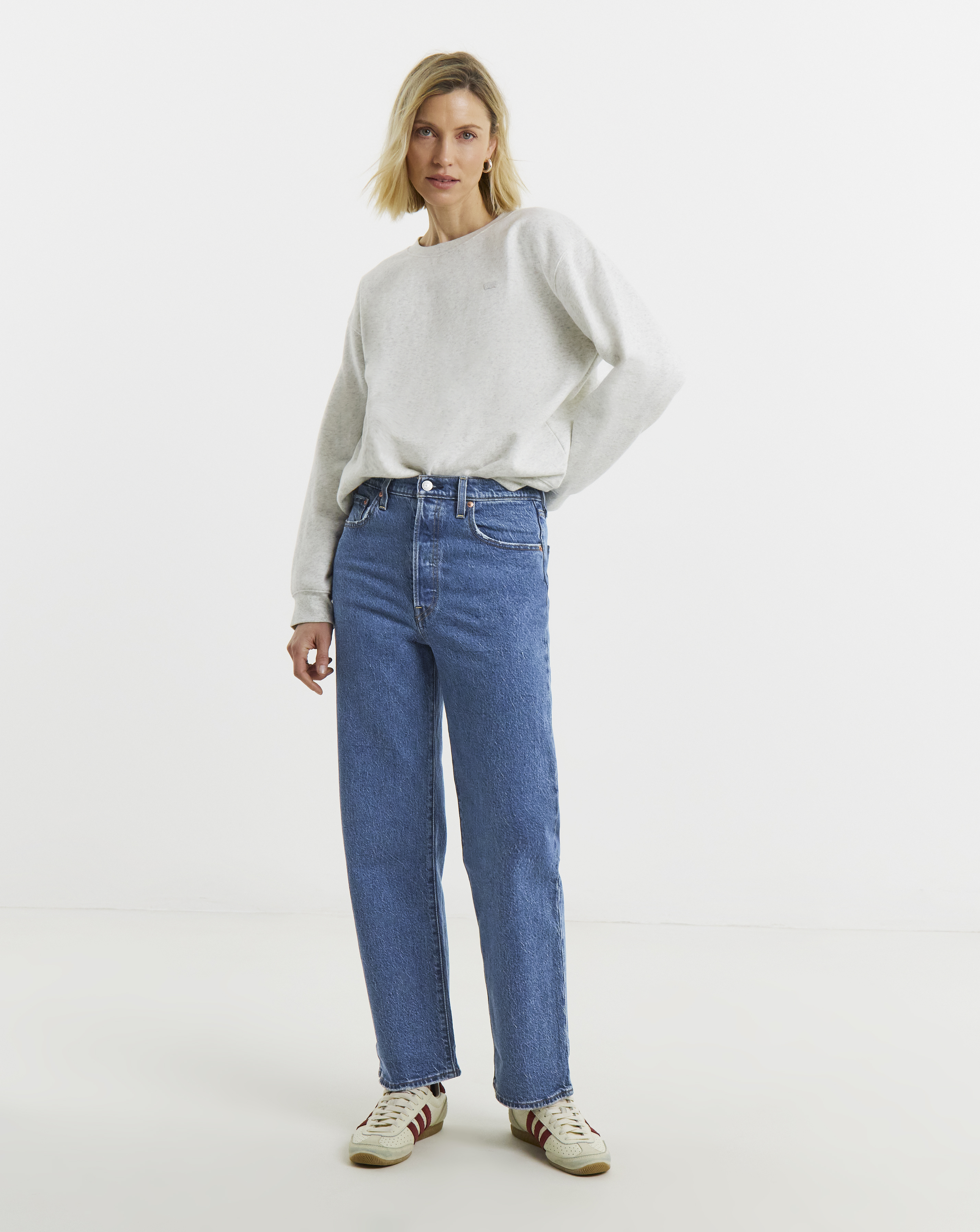 Levi's Mid Wash Ribcage Straight Ankle Jeans - 28/29 28/29