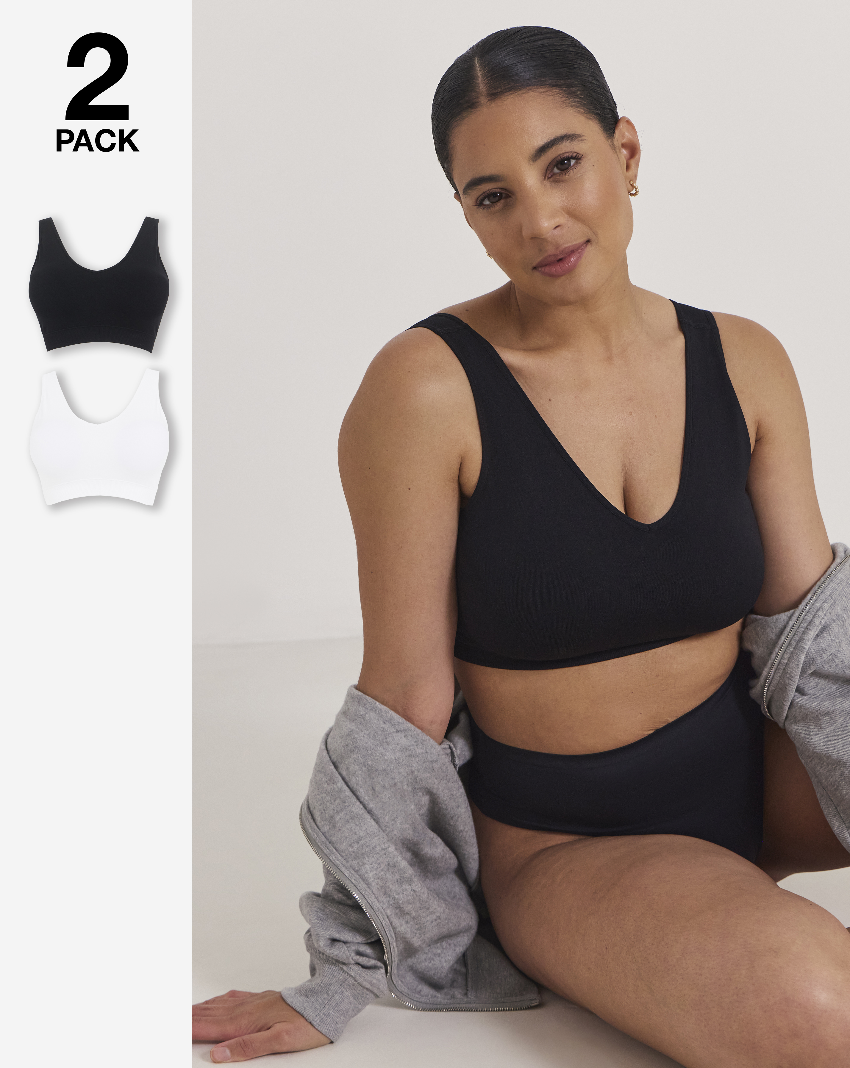 2 Pack Padded Comfort Tops