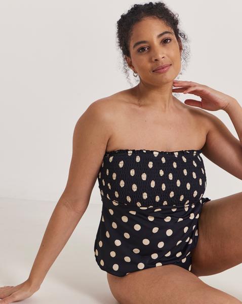 Printed Bandeau Tankini Top