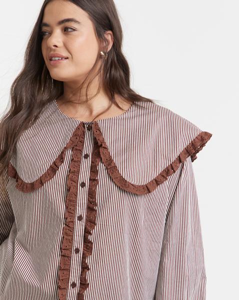 Neon Rose Stripe Blouse