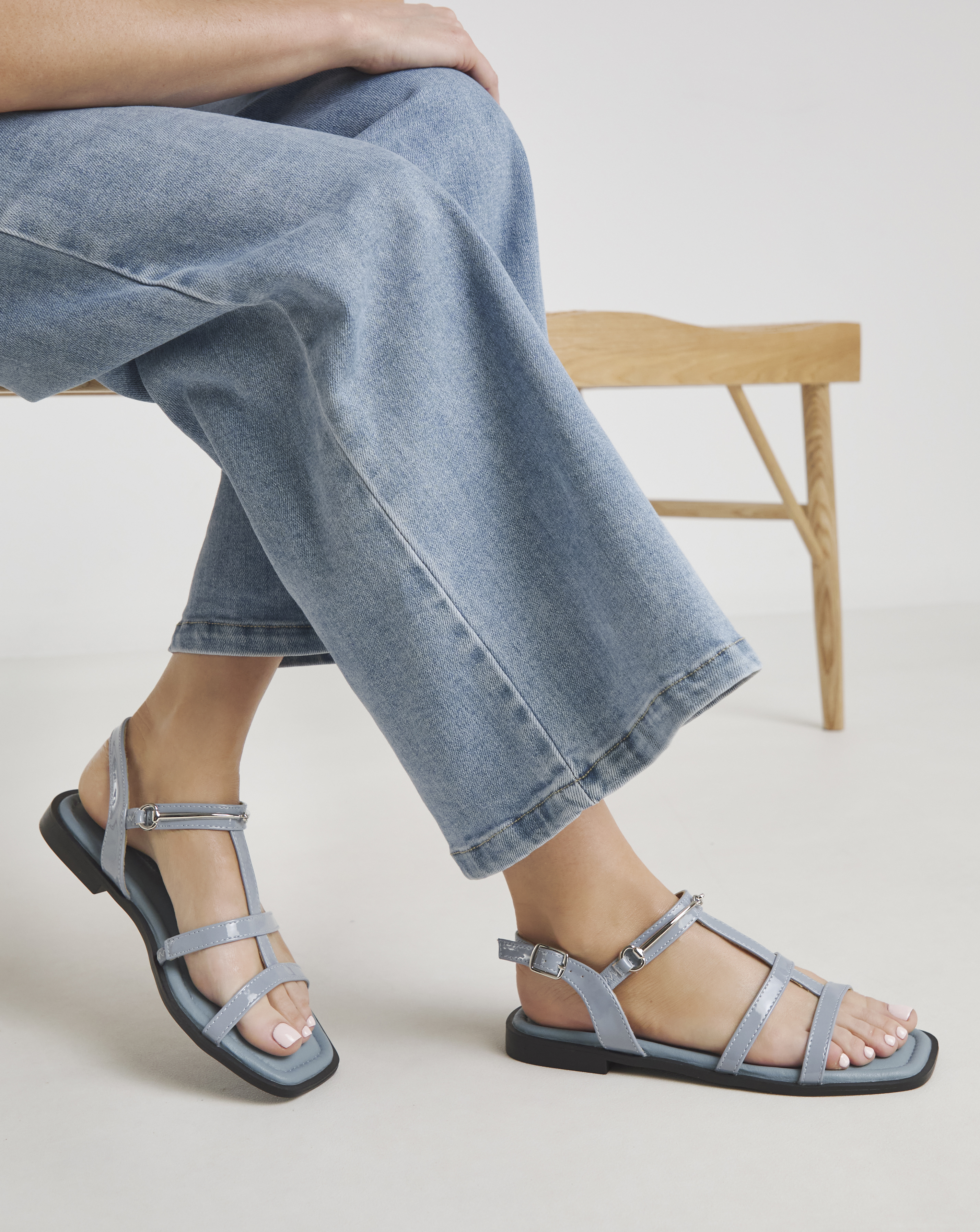 Strappy Flat Sandals Wide