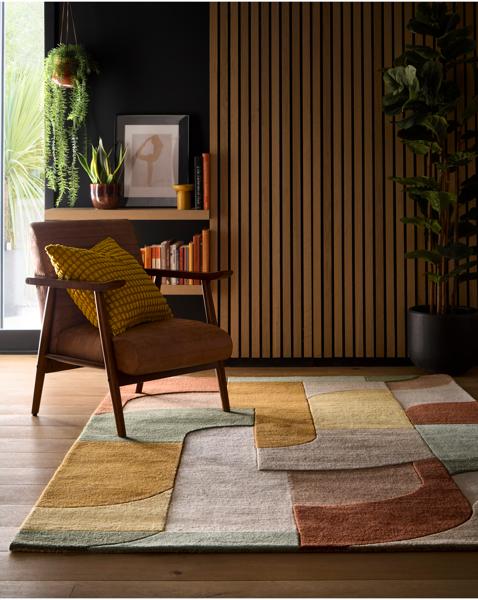 Retro Deco Woollen Rug