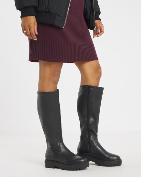 Kacey Chunky Knee High Boots - Extra Wide Fit (EEE) & Super Curvy Calf - Image