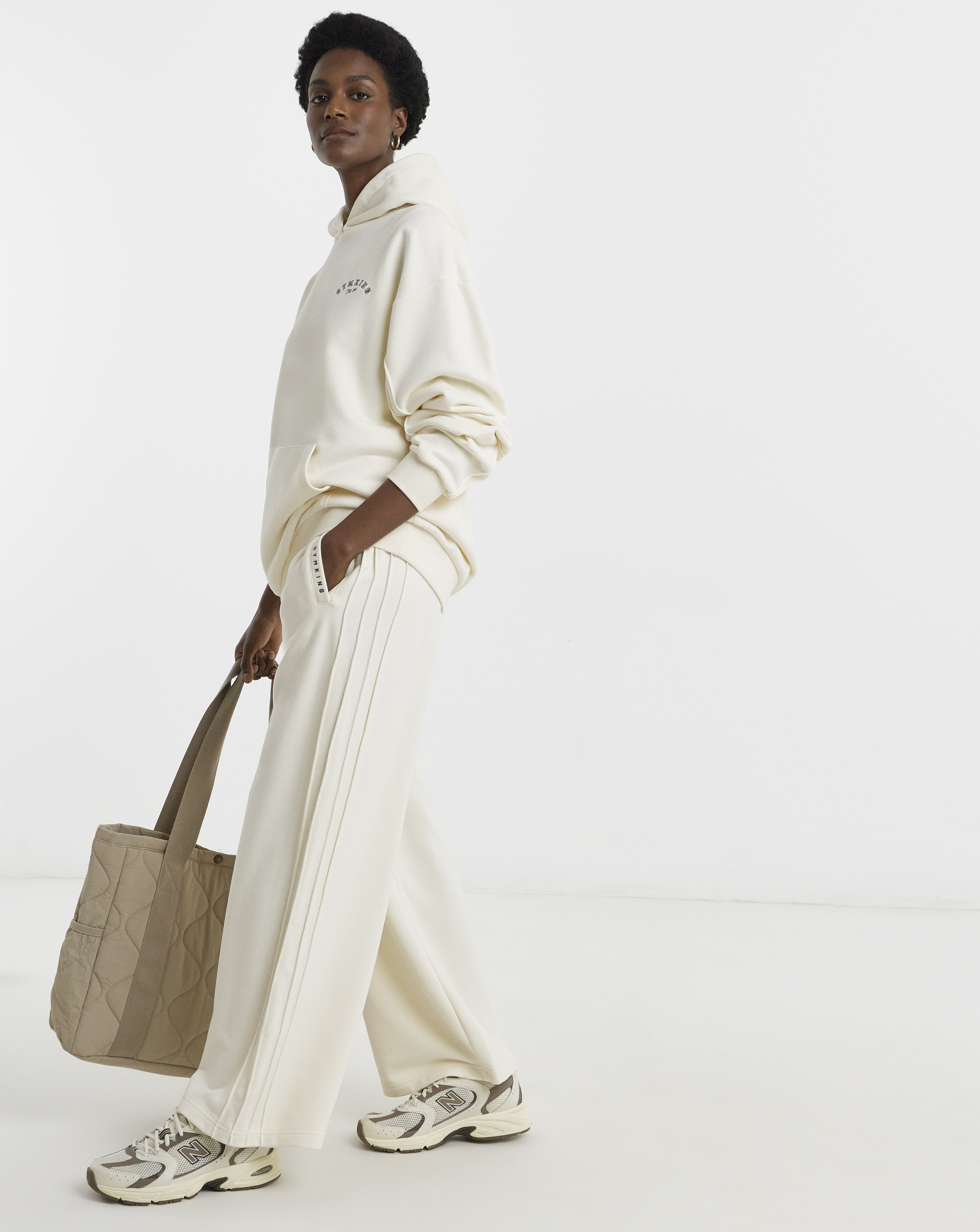 Gym King Seam Detail Wide Leg Joggers