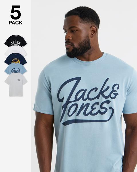 Jack & Jones Andrew Logo T-Shirt 5 Pack
