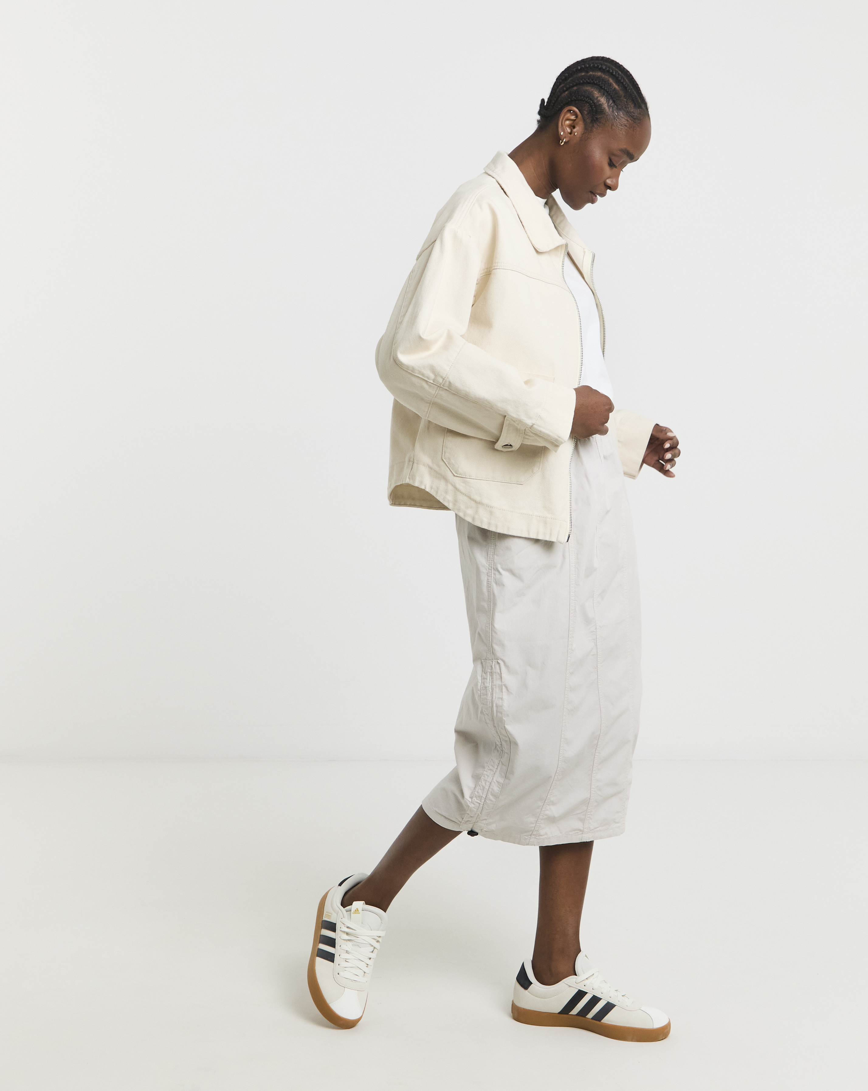 Stone Parachute Cargo Midi Skirt