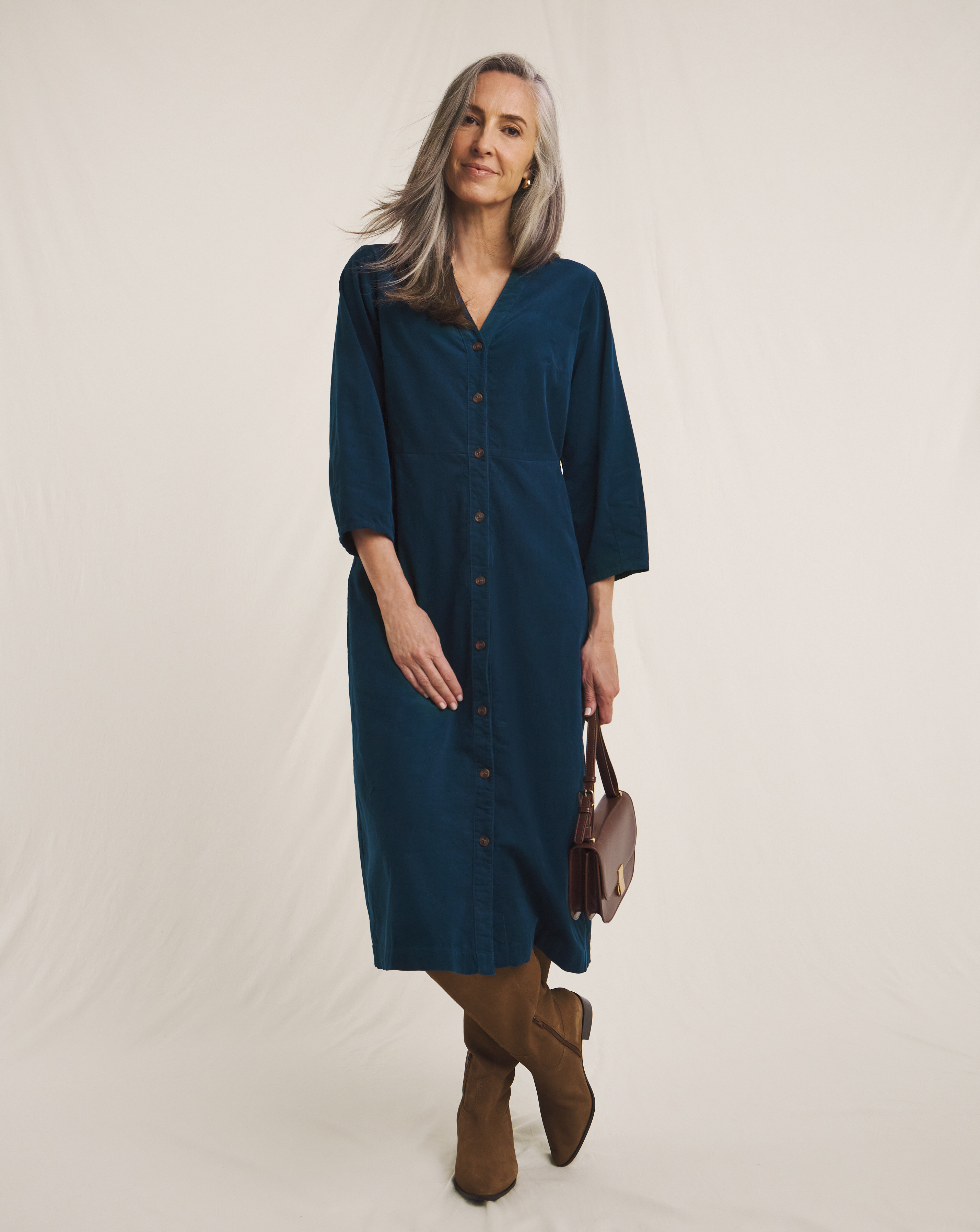 Julipa Pure Cotton Cord Midi Dress
