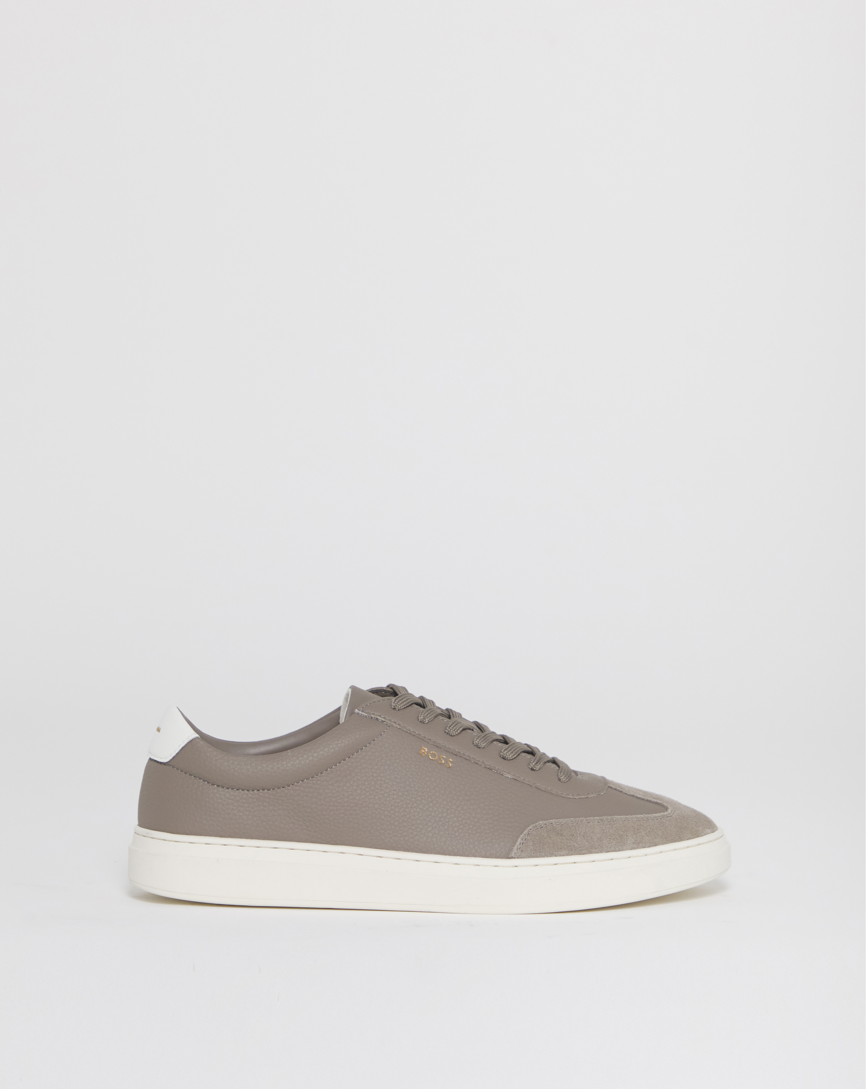BOSS Kieran Leather Trainers - Beige