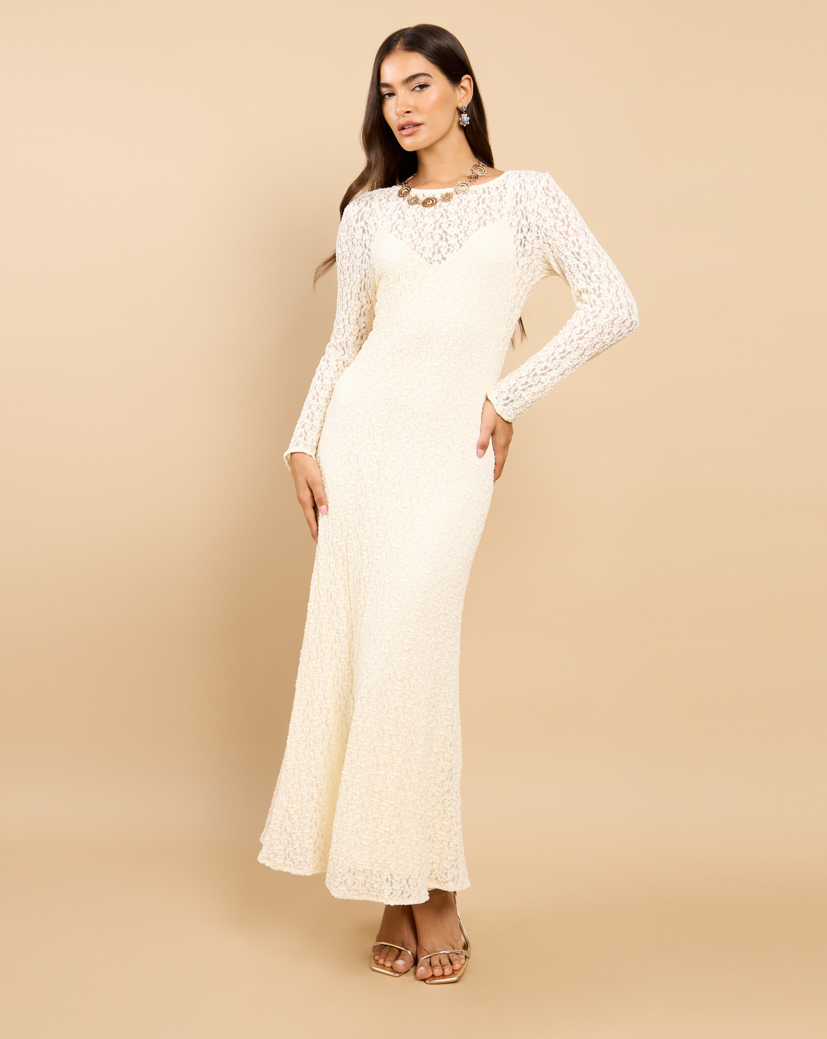 LM Cream Texture Midaxi