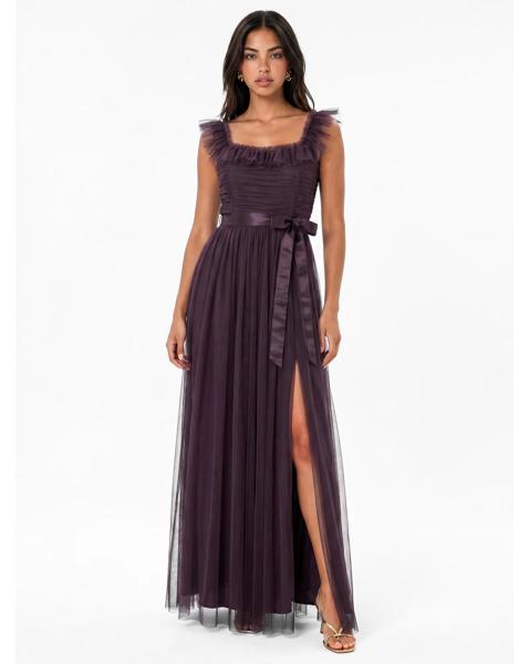 Anaya Ruffled Square Neck Maxi Dress