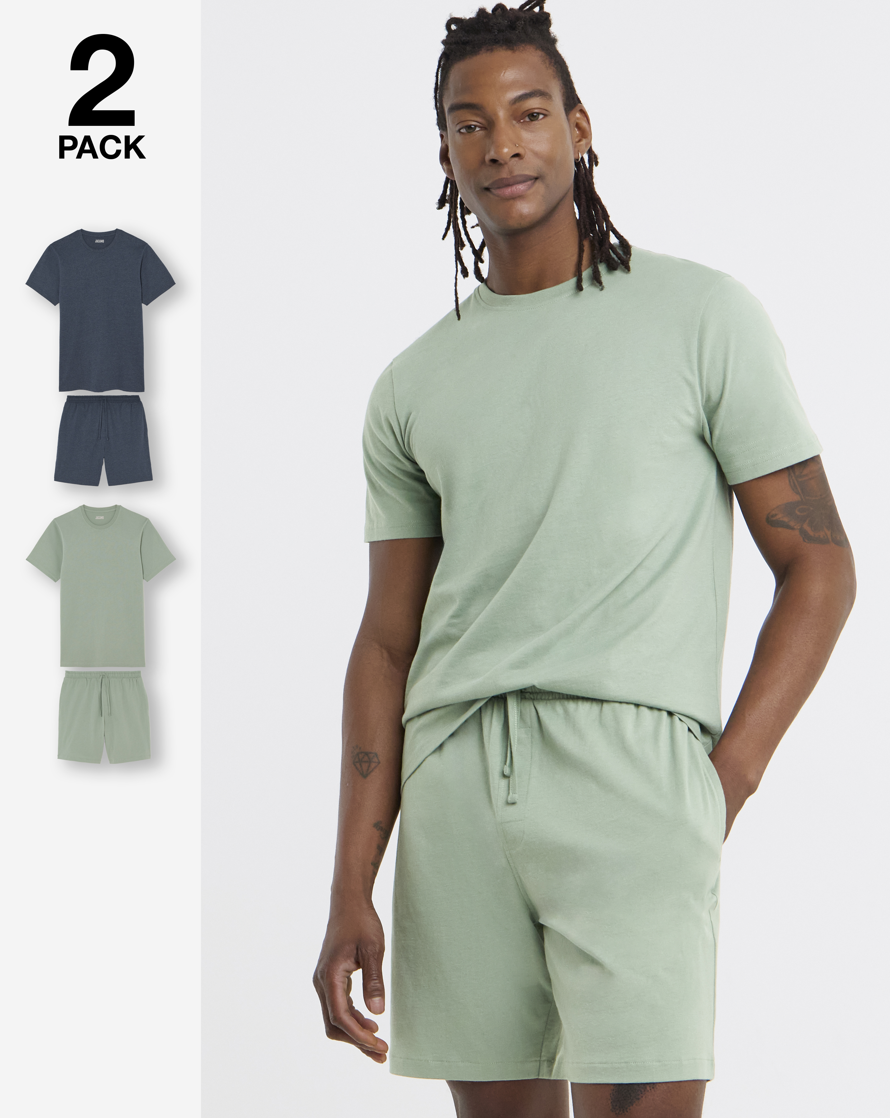 2 Pack T-Shirt And Short PJs