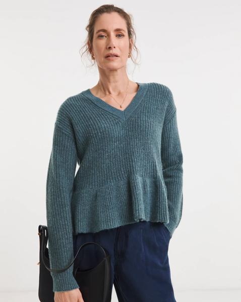 V Neck Peplum Jumper