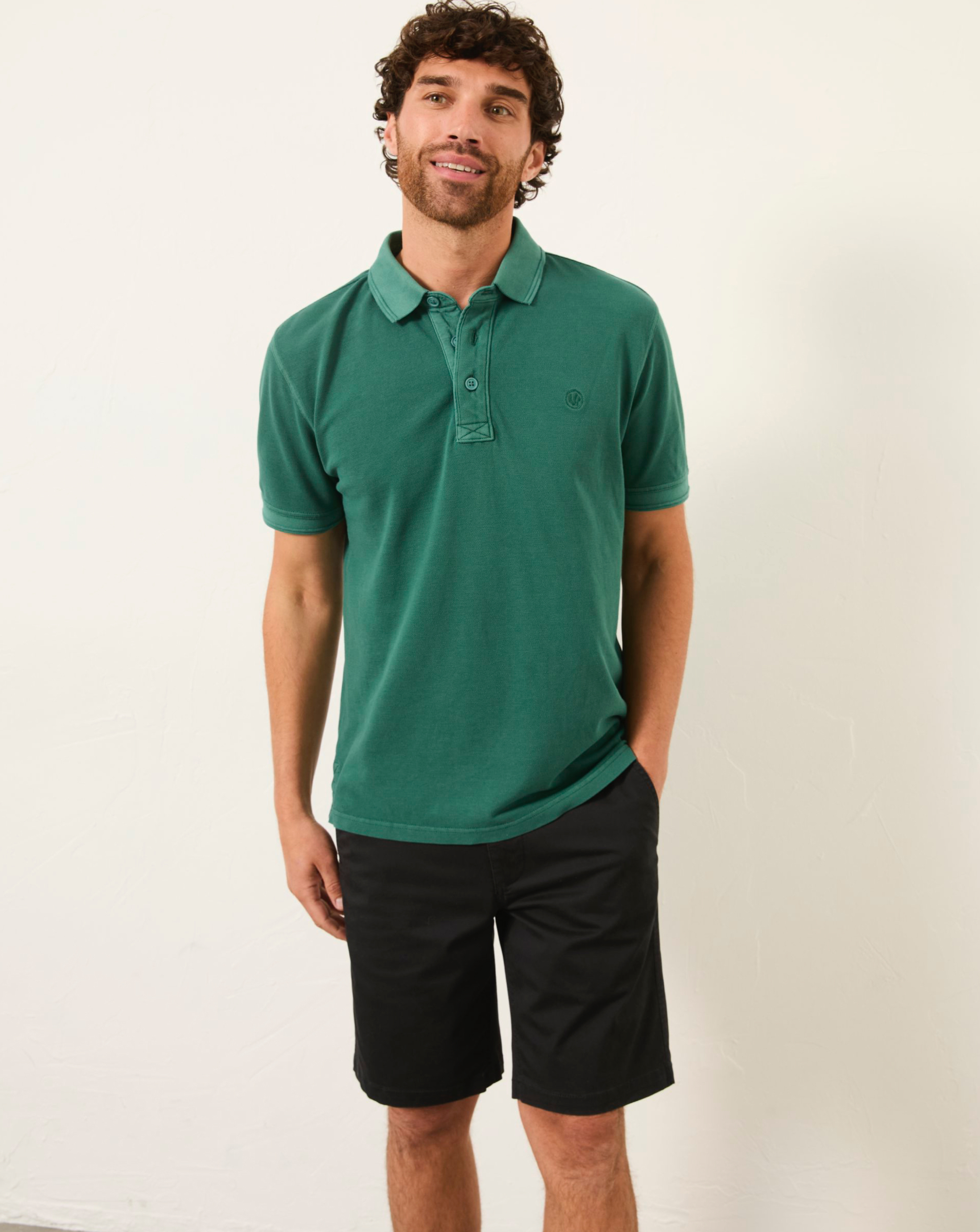 Fatface Jade Pique Short Sleeve Polo - Small