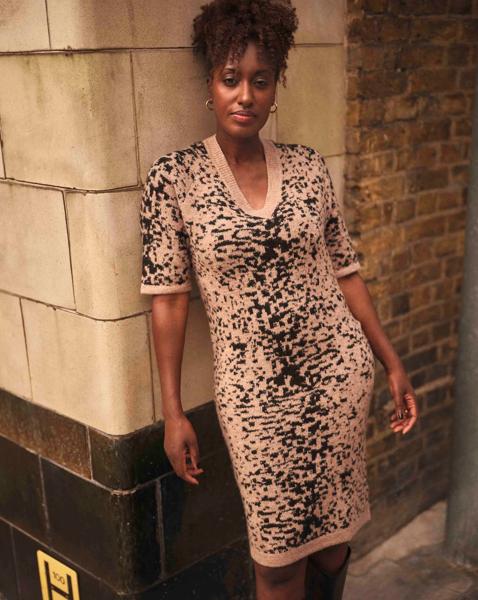 V Neck Animal Dress