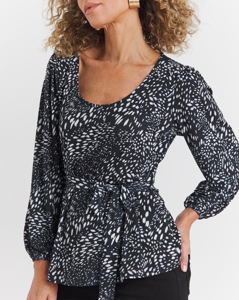 Tie Waist Printed Top