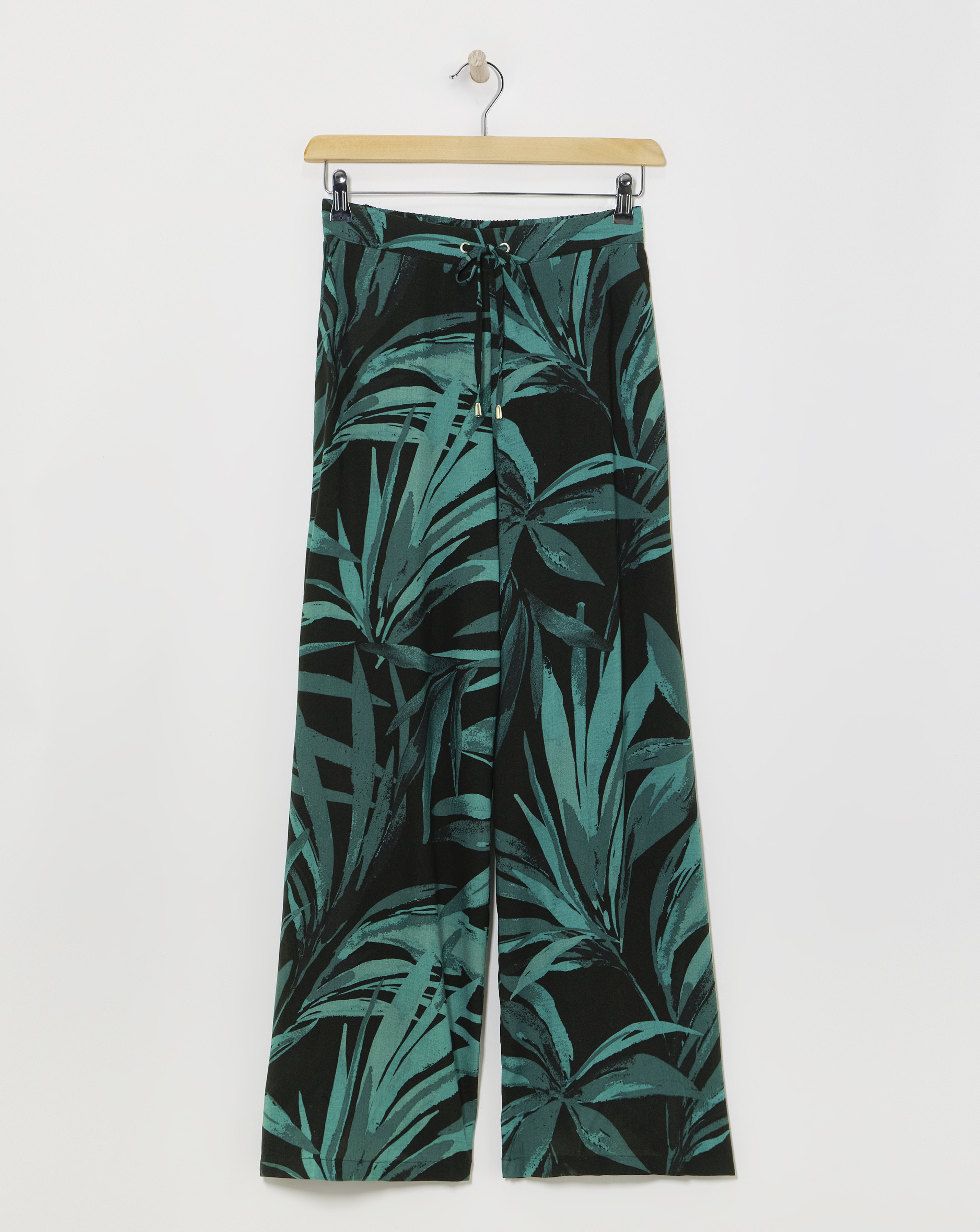 Spun Viscose Pull On Wide Leg Trousers