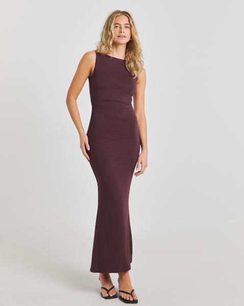 TALA 365 Ruched Side Boat Neck Dress
