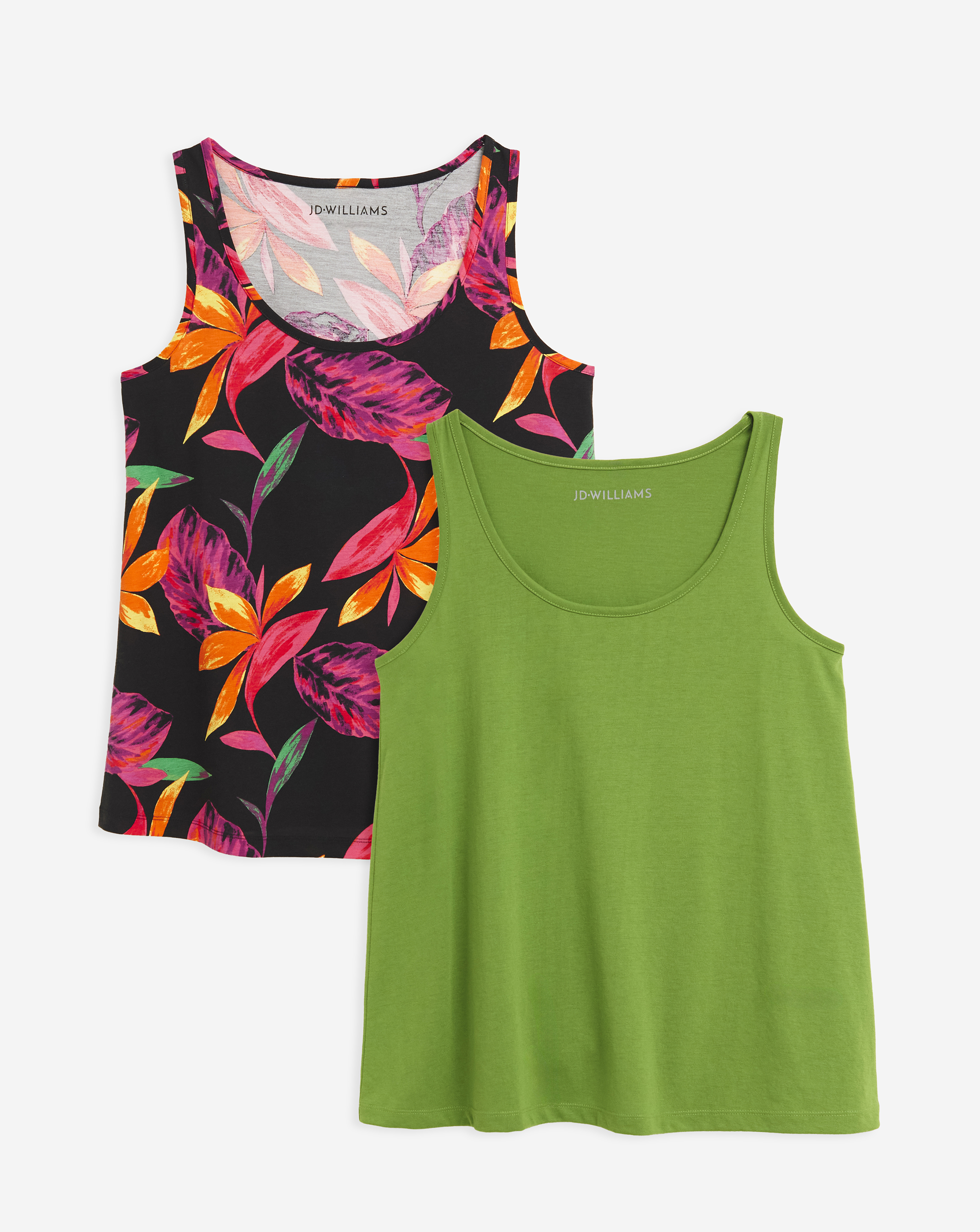 Green & Print 2 Pack Swing Vests