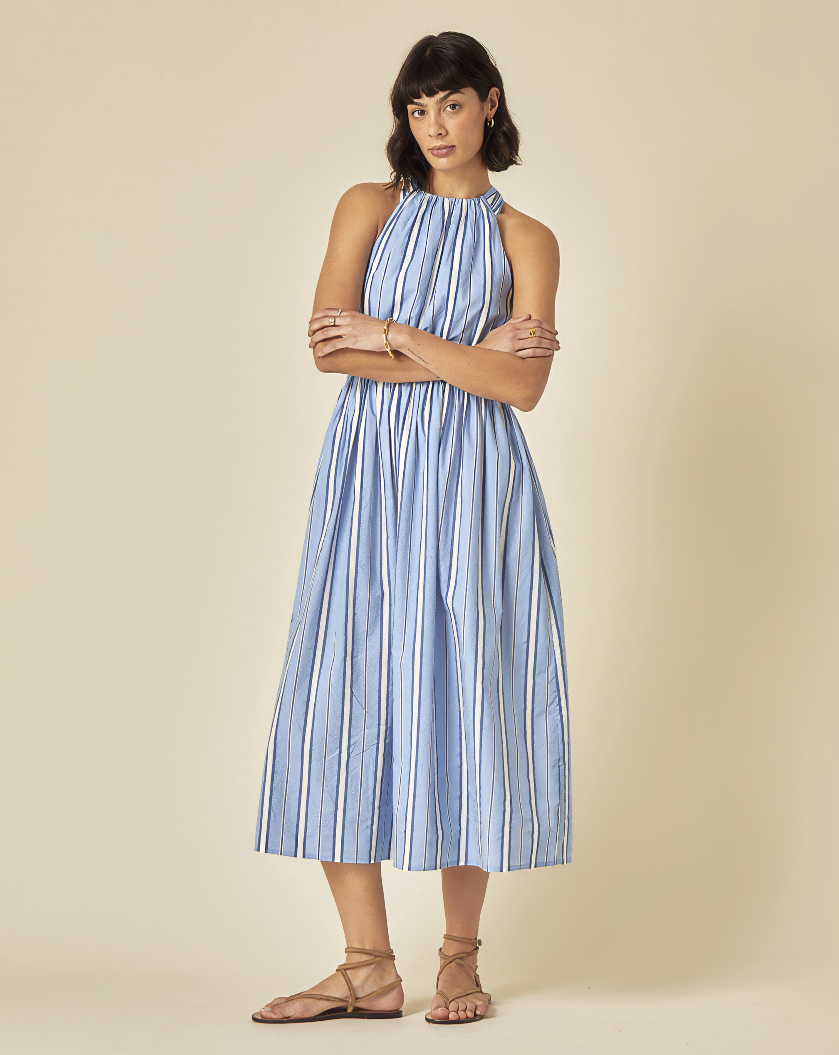 Nobody's Child Stripe Midi Dress