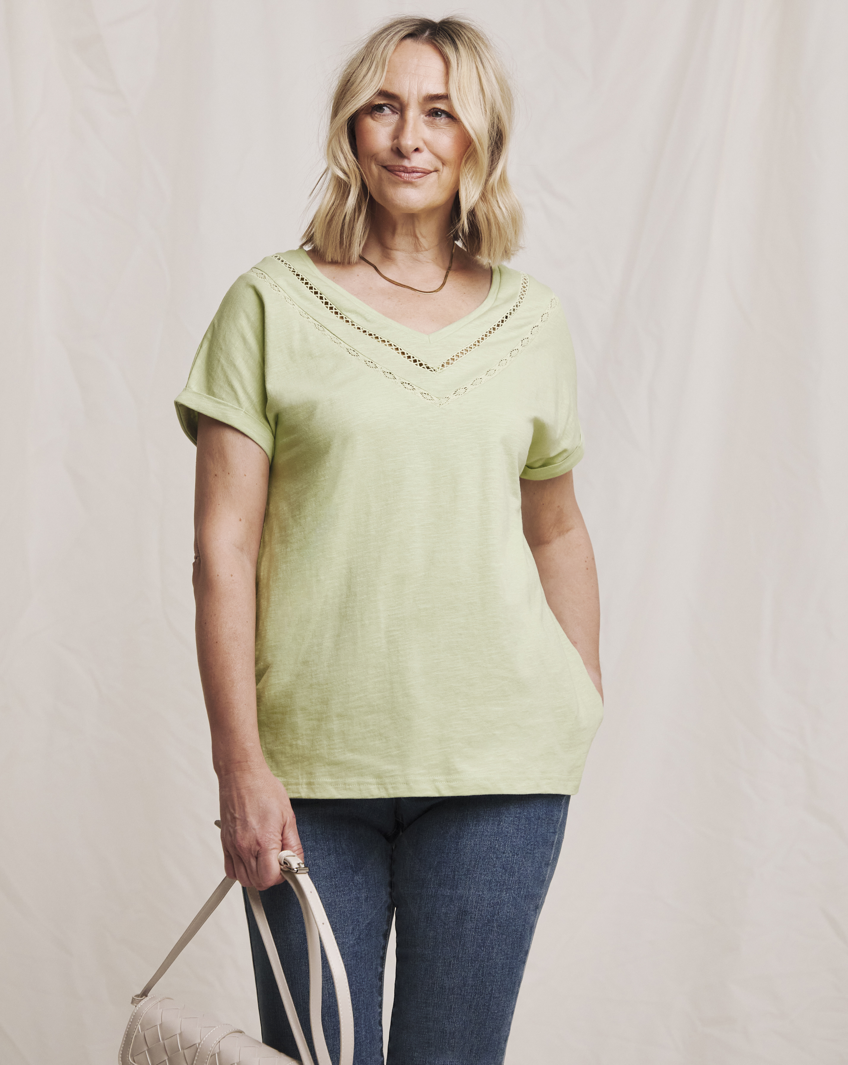 Julipa V Neck Lace T-Shirt