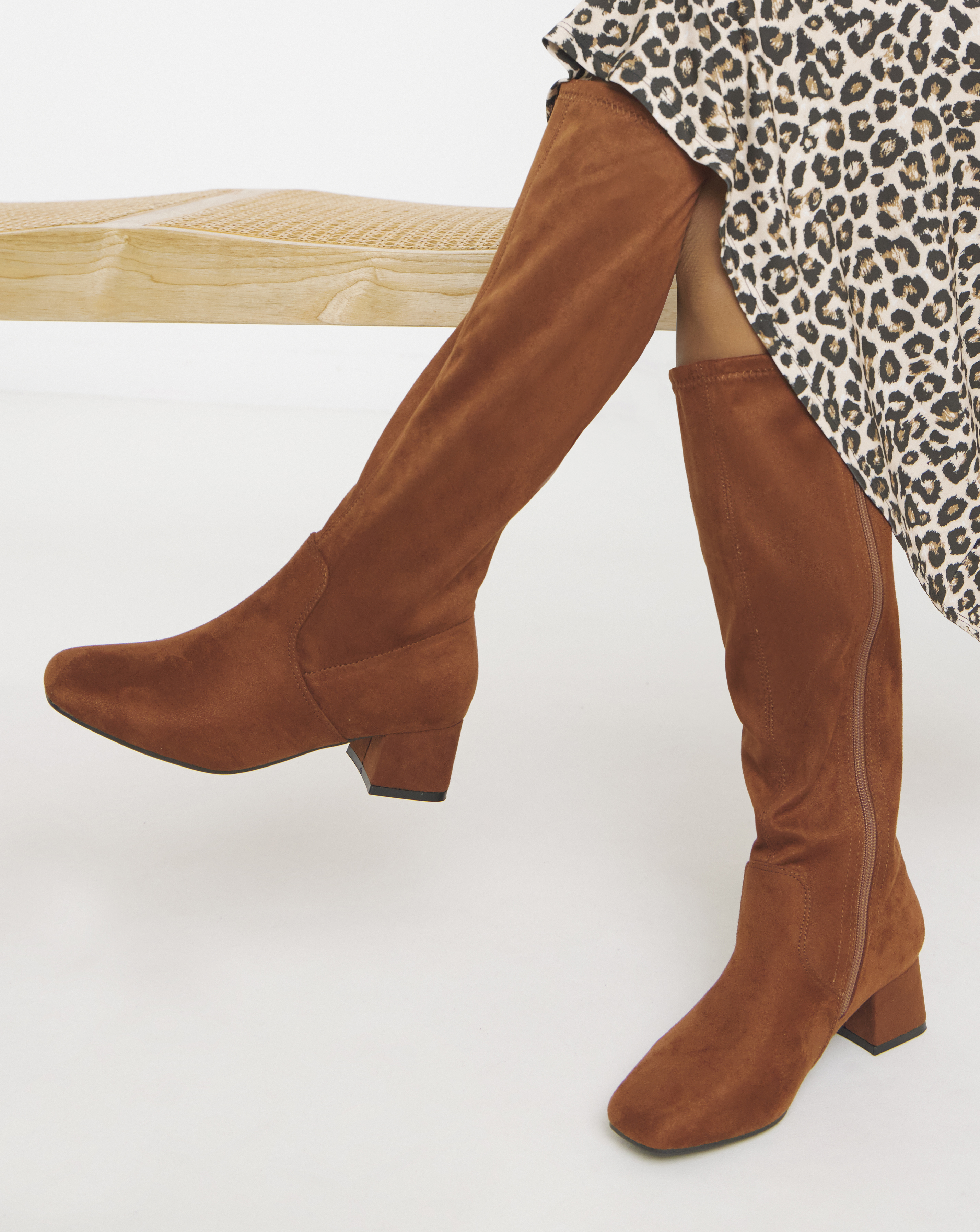 Low Block Heel Knee High Boot EEE C
