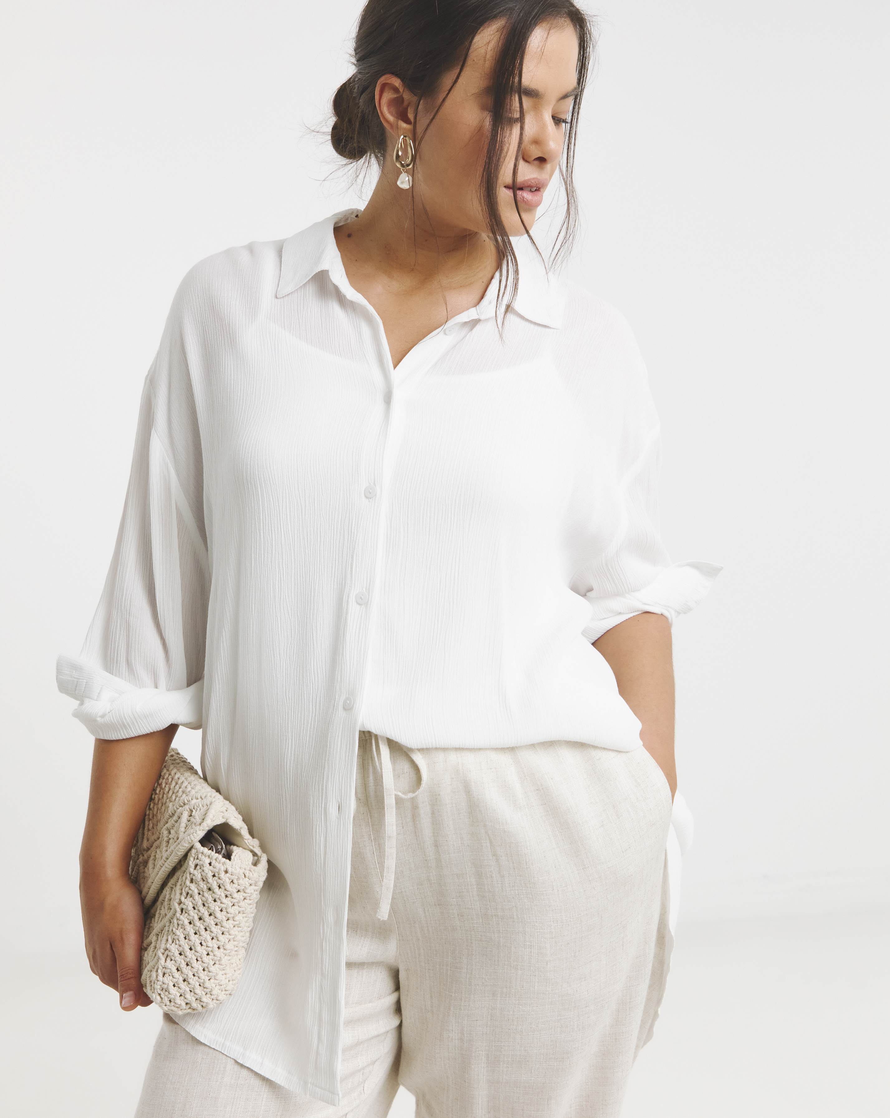 White Crinkle Shirt