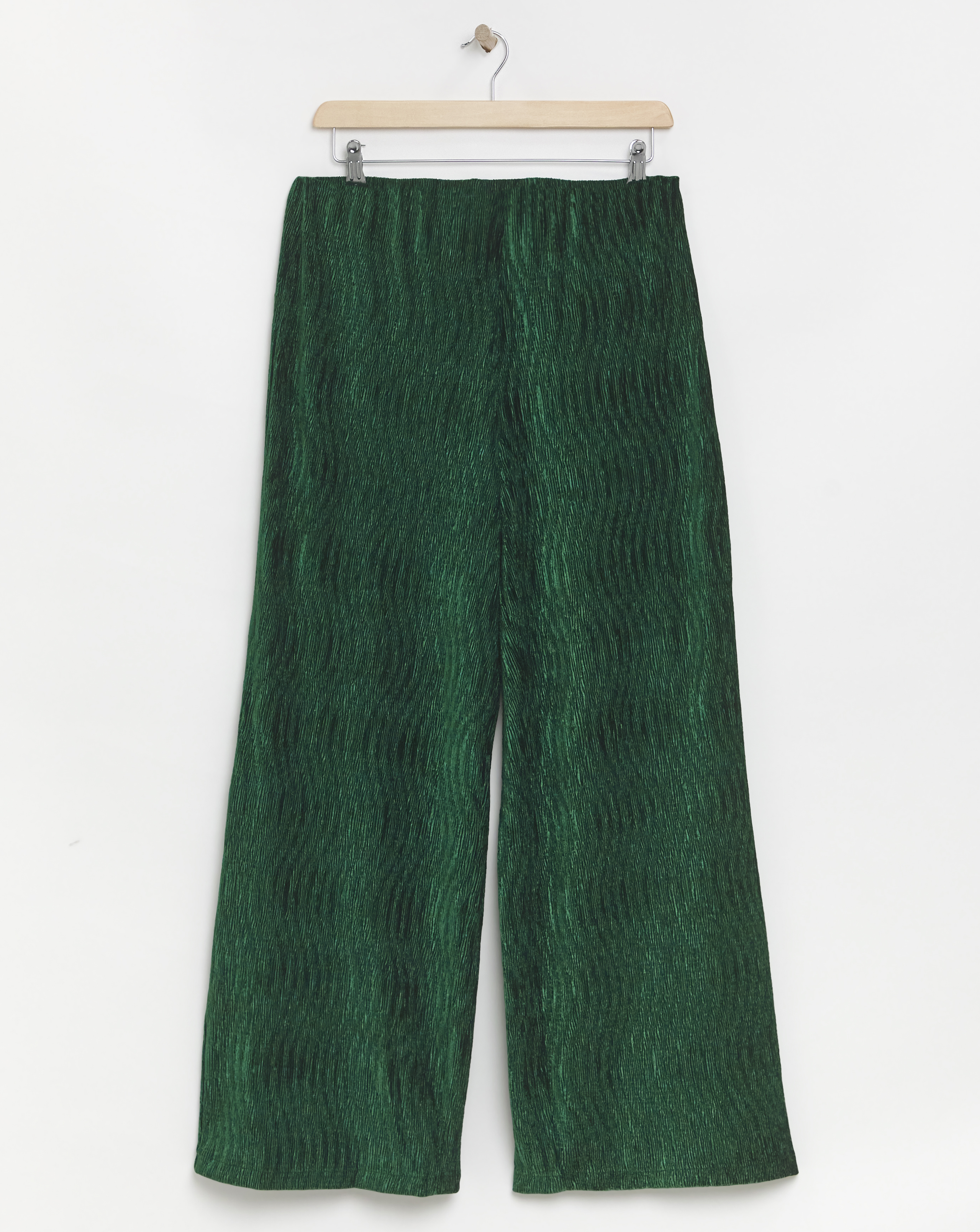Velvet Crinkle Wide Leg Trousers
